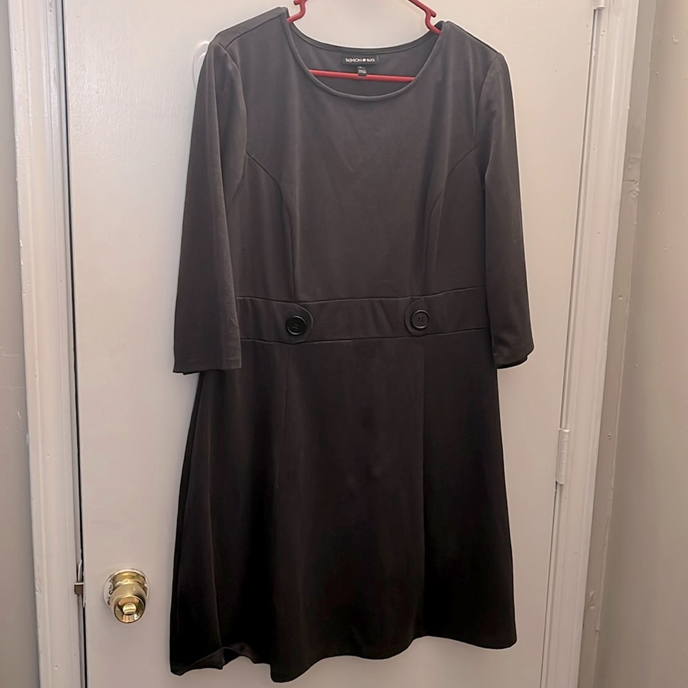 Fashion Bug - large charcoal sheath dress